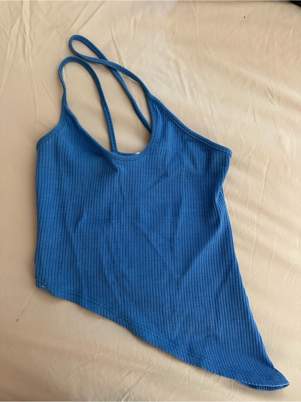 Reformation Blue Ribbed Tank Top - Picture 4 of 7